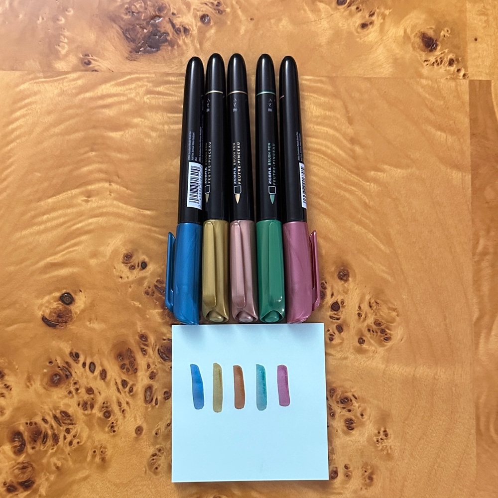 Zebra Metallic Brush Pens